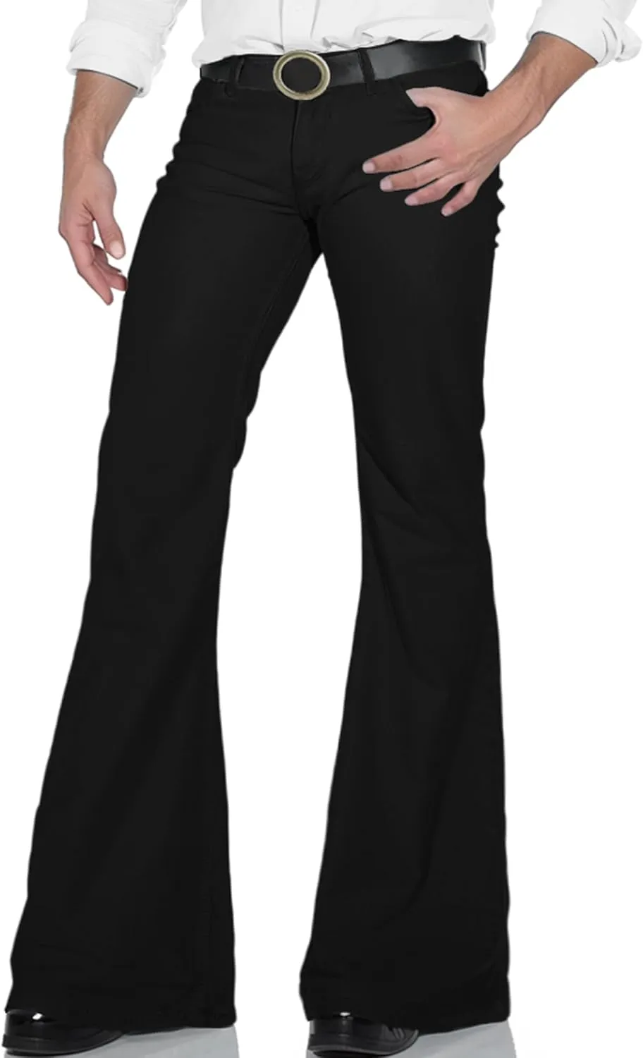 70SFUSION Men's Relaxed Fit Vintage Jeans, Classic 70s Style Bell Bottom Denim Pants