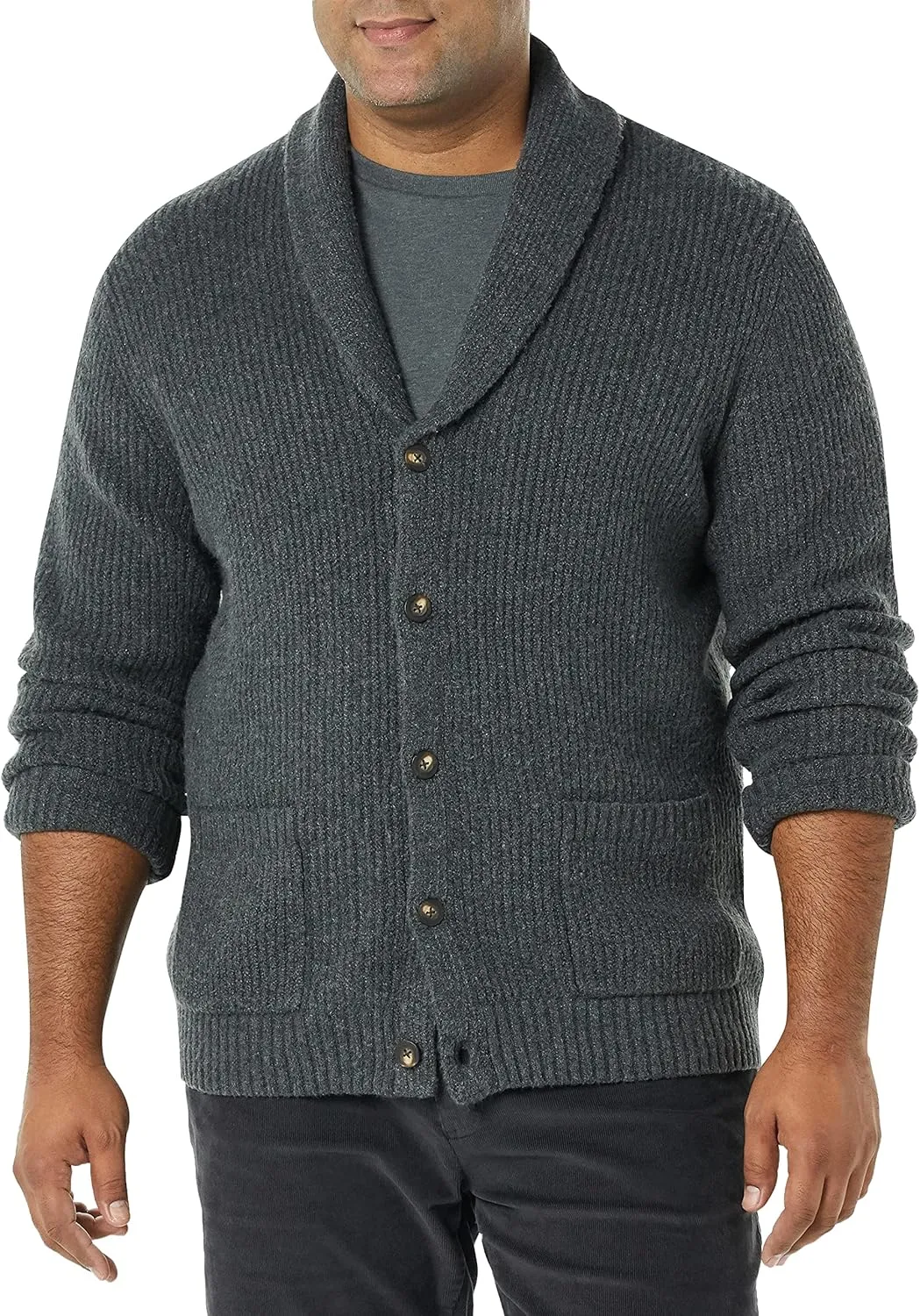 Amazon Essentials Men's Long-Sleeve Soft Touch Shawl Collar Cardigan