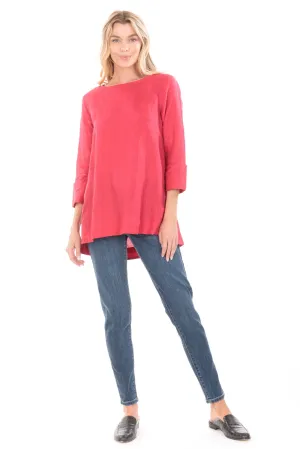 APNY Linen Fit And Flare Red Tunic