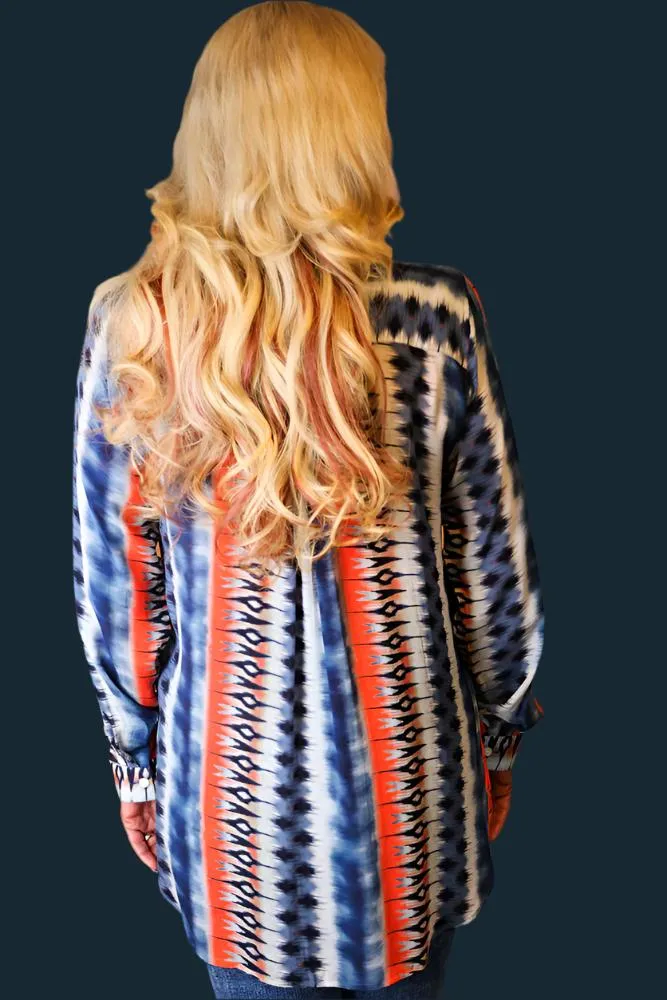 APNY Western Flair Half Button-Up Pullover Tunic