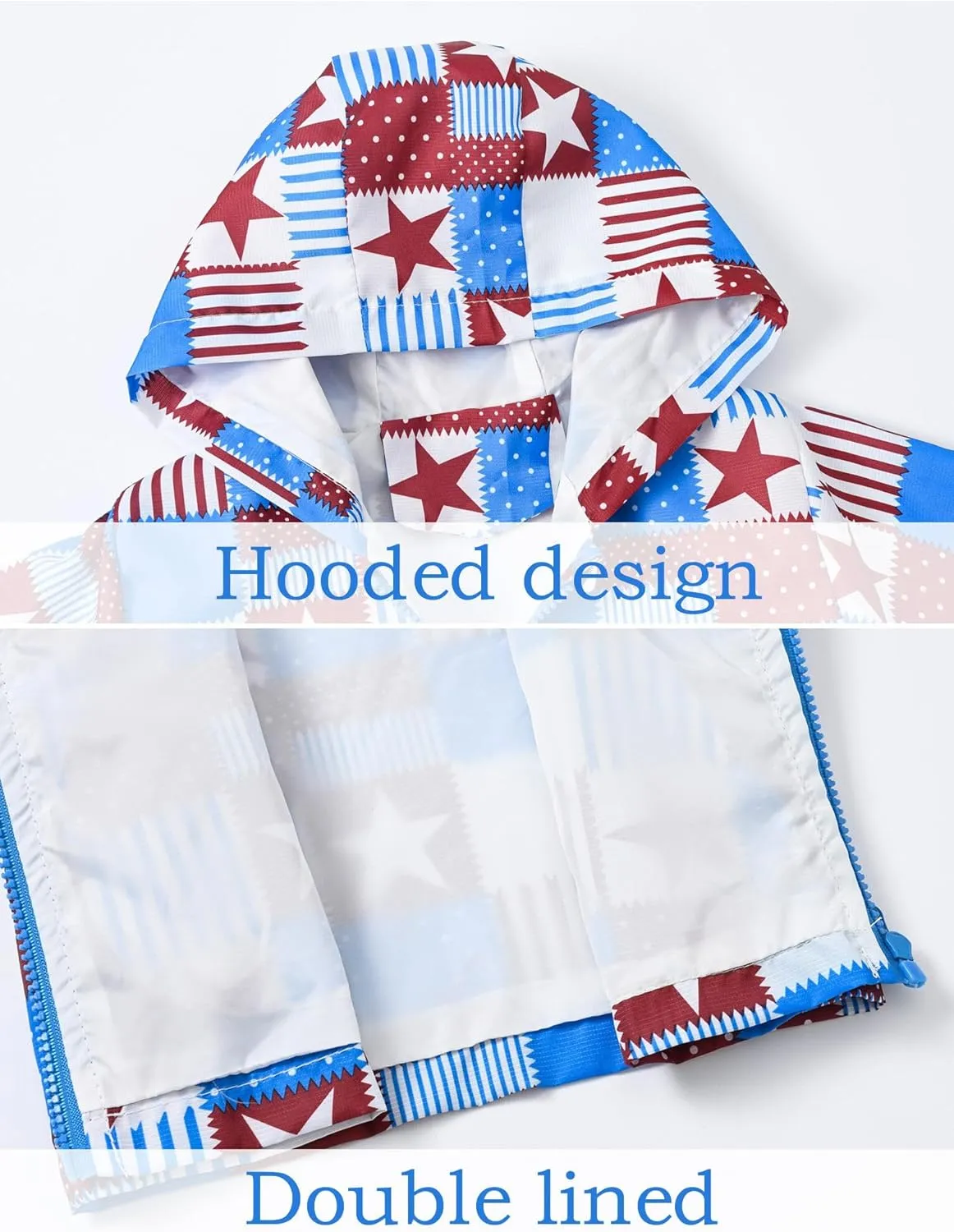 AUBIG Kids Lightweight Windbreaker Zipper Hooded Jackets Coat Long Sleeve Cartoon Print Trench Spring Fall Outerwear