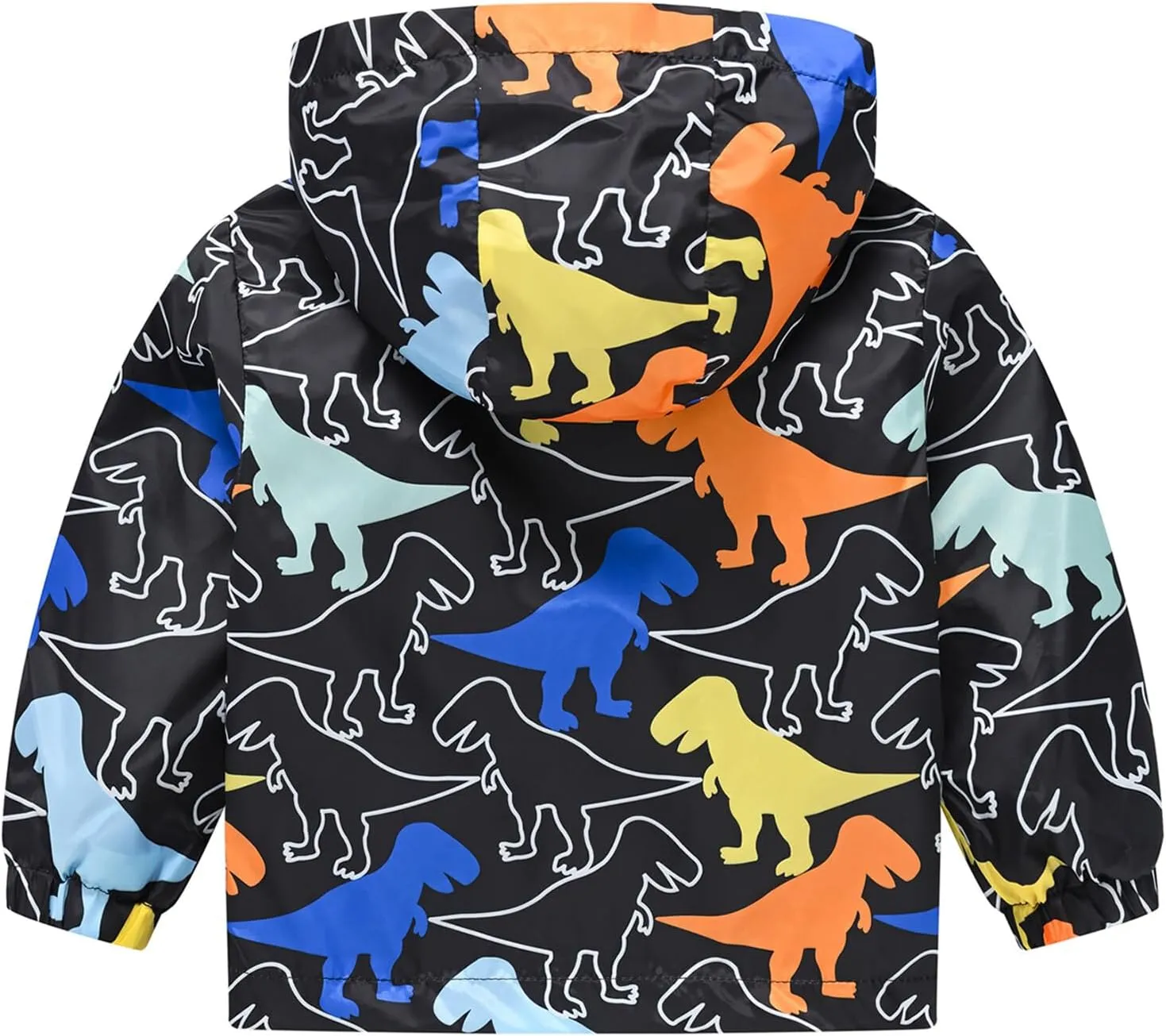 AUBIG Kids Lightweight Windbreaker Zipper Hooded Jackets Coat Long Sleeve Cartoon Print Trench Spring Fall Outerwear