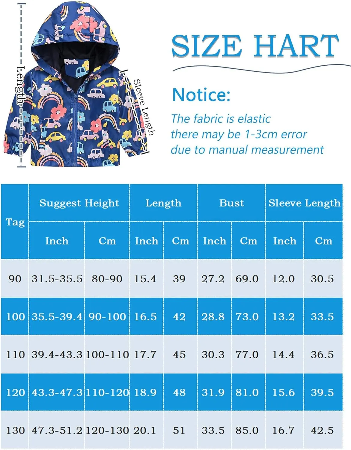 AUBIG Kids Lightweight Windbreaker Zipper Hooded Jackets Coat Long Sleeve Cartoon Print Trench Spring Fall Outerwear
