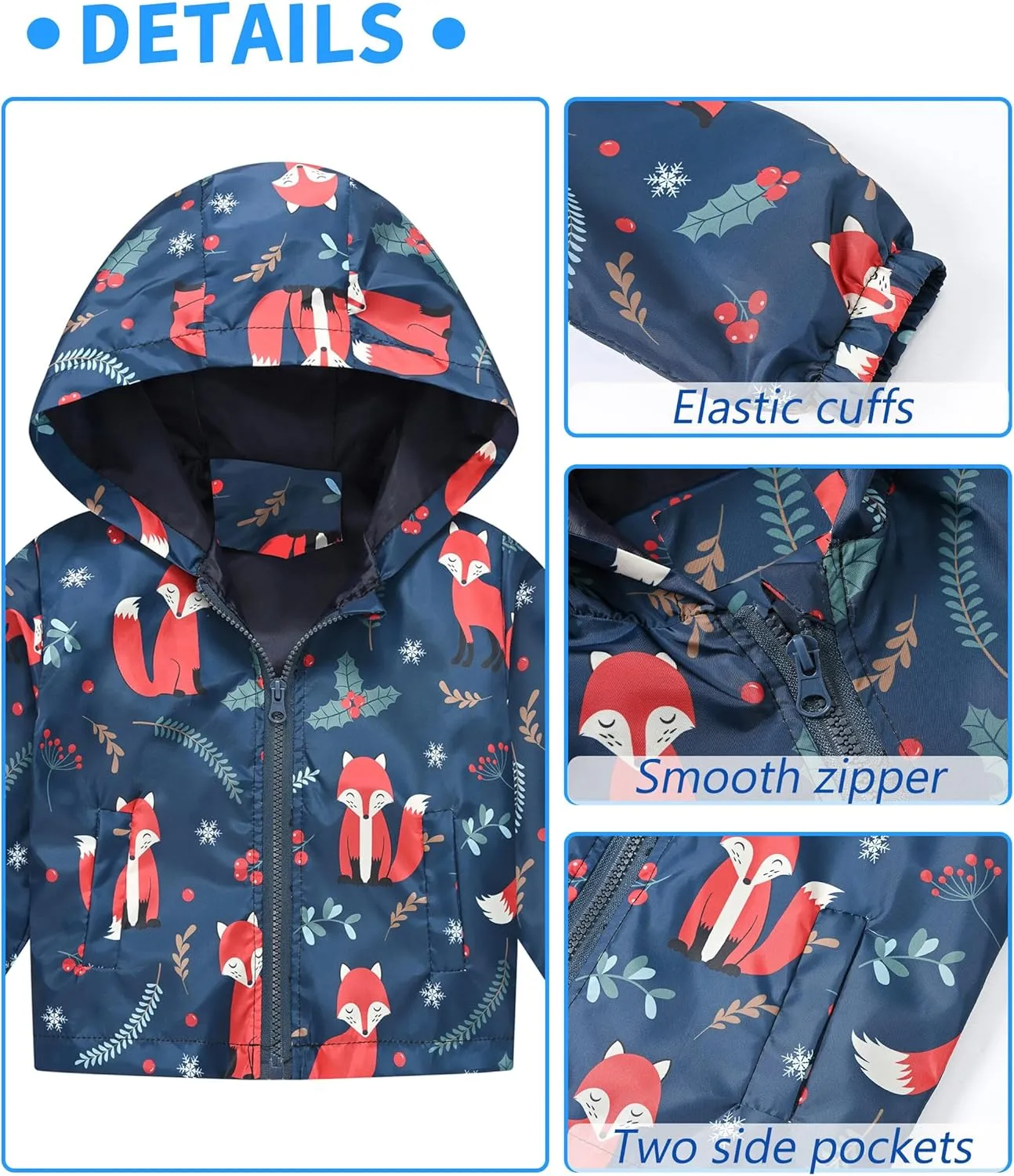 AUBIG Kids Lightweight Windbreaker Zipper Hooded Jackets Coat Long Sleeve Cartoon Print Trench Spring Fall Outerwear