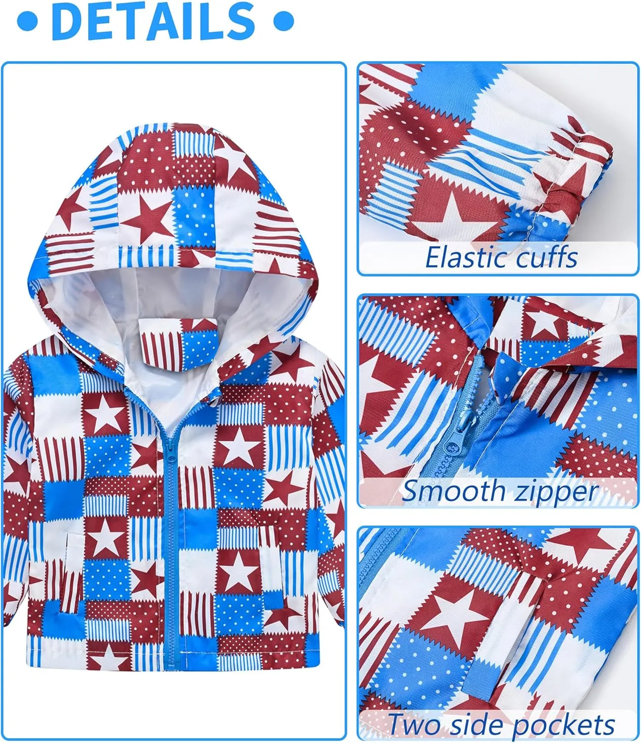 AUBIG Kids Lightweight Windbreaker Zipper Hooded Jackets Coat Long Sleeve Cartoon Print Trench Spring Fall Outerwear