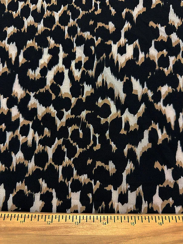 Beige Multi Print Poly Georgette Fabric