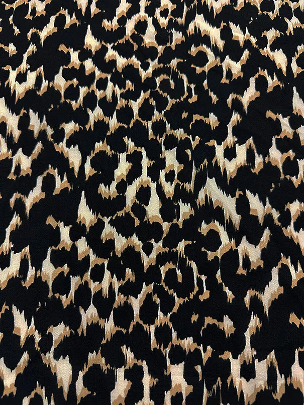 Beige Multi Print Poly Georgette Fabric