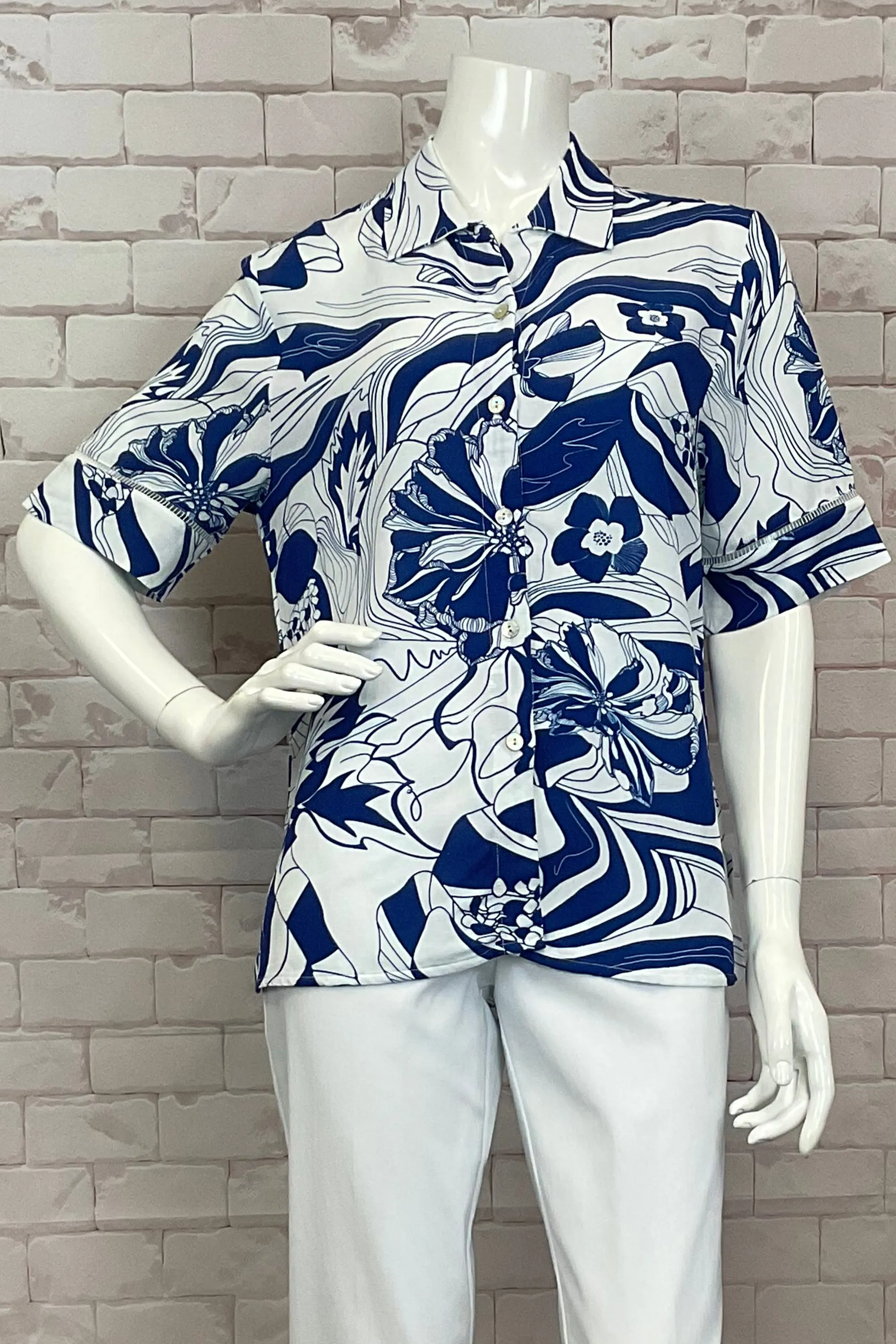 BLUE LOTUS SS BLOUSE