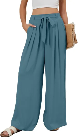 BMJL Womens Flowy Palazzo Pants High Waisted Wide Leg Trousers Summer Beach Vacation Outfit 2025