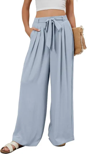 BMJL Womens Flowy Palazzo Pants High Waisted Wide Leg Trousers Summer Beach Vacation Outfit 2025