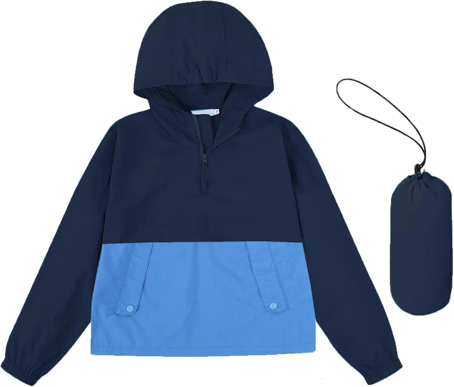 Boys Girls Packable Rain Jacket Lightweight Waterproof Hooded Raincoats Windproof Size 3-12Y