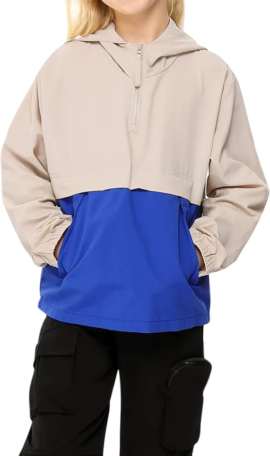 Boys Girls Packable Rain Jacket Lightweight Waterproof Hooded Raincoats Windproof Size 3-12Y