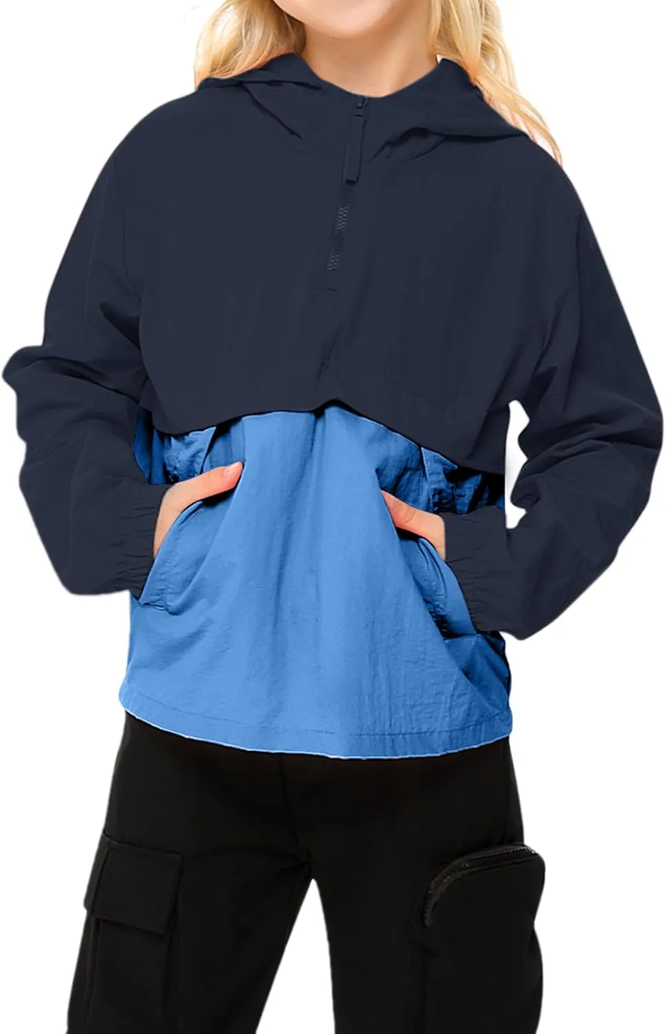 Boys Girls Packable Rain Jacket Lightweight Waterproof Hooded Raincoats Windproof Size 3-12Y