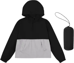 Boys Girls Packable Rain Jacket Lightweight Waterproof Hooded Raincoats Windproof Size 3-12Y