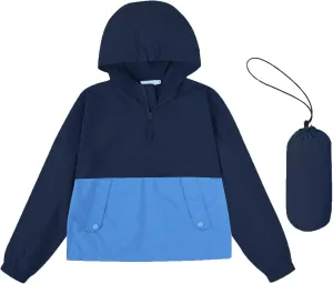 Boys Girls Packable Rain Jacket Lightweight Waterproof Hooded Raincoats Windproof Size 3-12Y