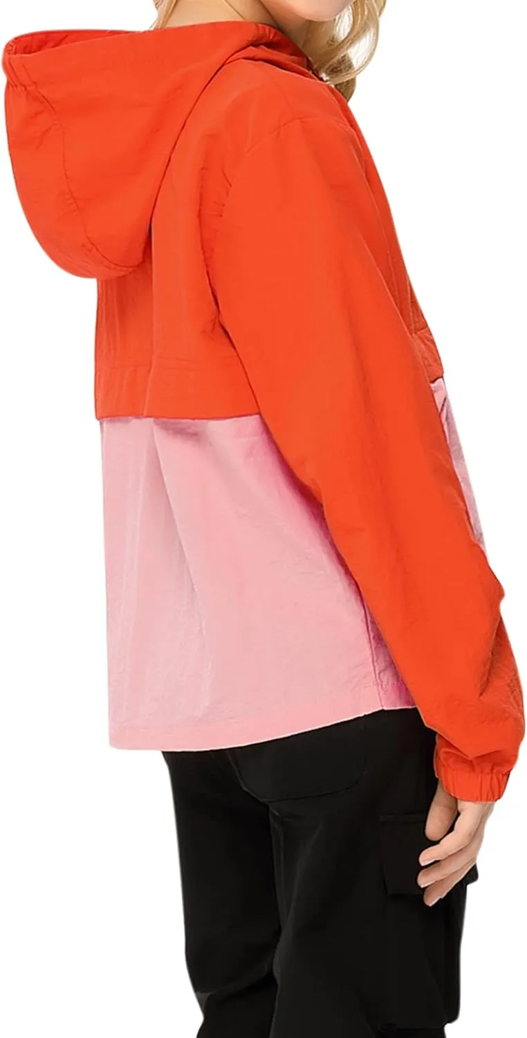 Boys Girls Packable Rain Jacket Lightweight Waterproof Hooded Raincoats Windproof Size 3-12Y