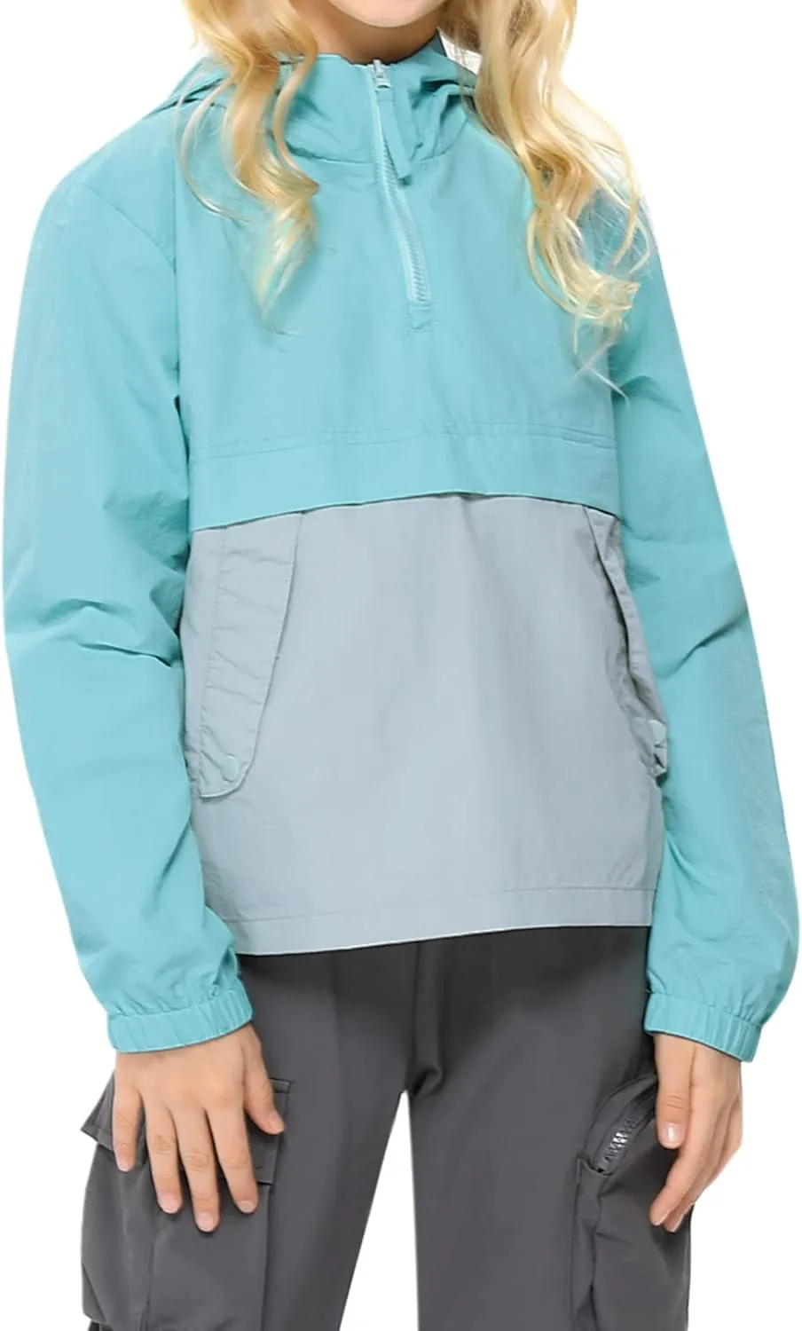 Boys Girls Packable Rain Jacket Lightweight Waterproof Hooded Raincoats Windproof Size 3-12Y