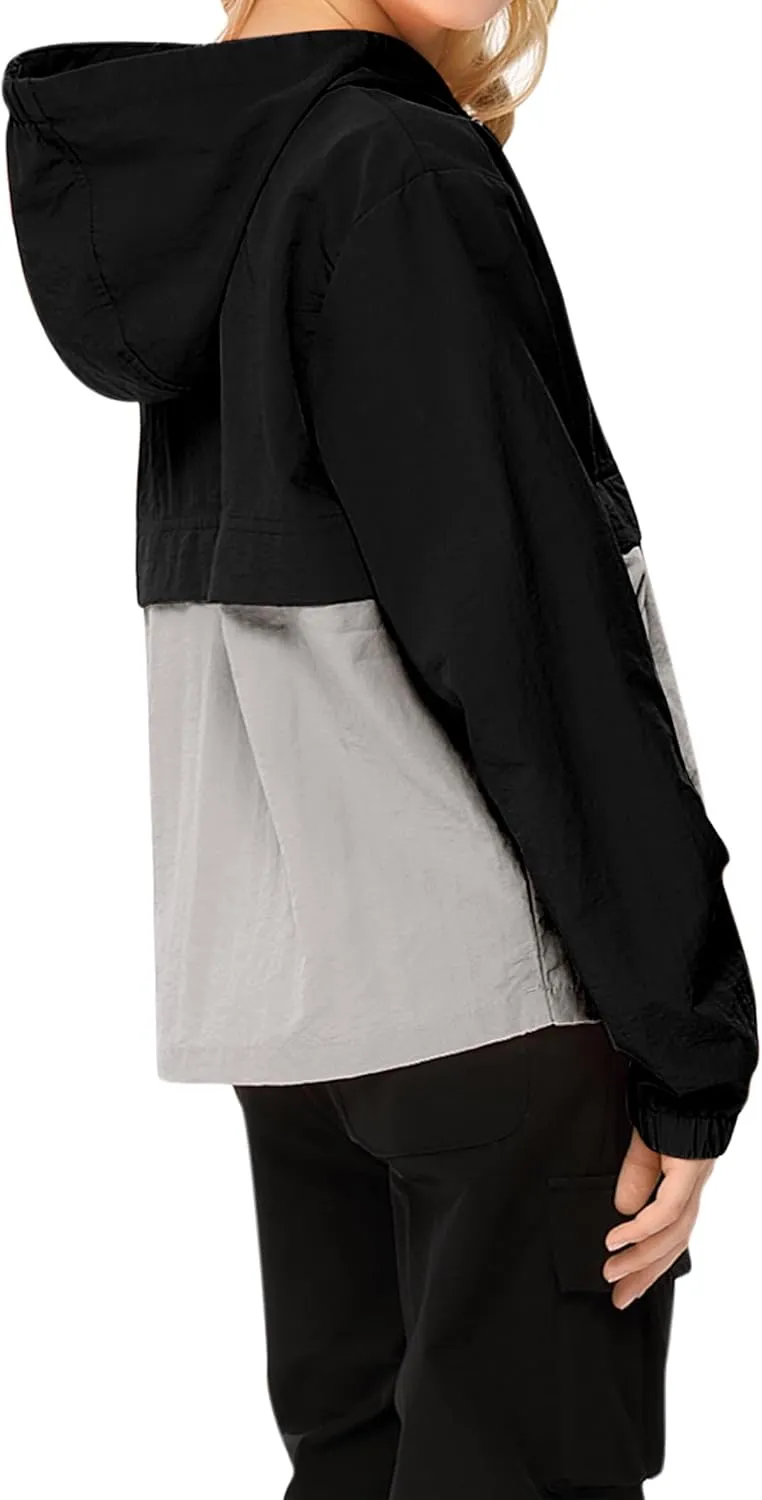 Boys Girls Packable Rain Jacket Lightweight Waterproof Hooded Raincoats Windproof Size 3-12Y