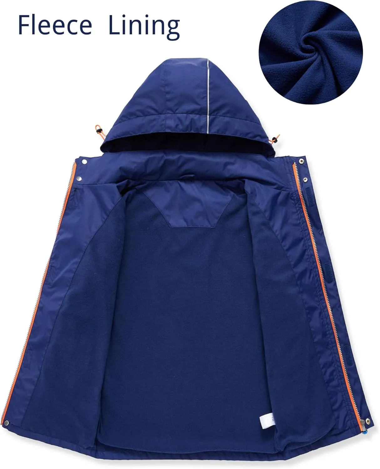Boys Rain Jacket Waterproof Hooded Jacket Lightweight Rain Coats For Kids Outdoor Windbreakers Coat