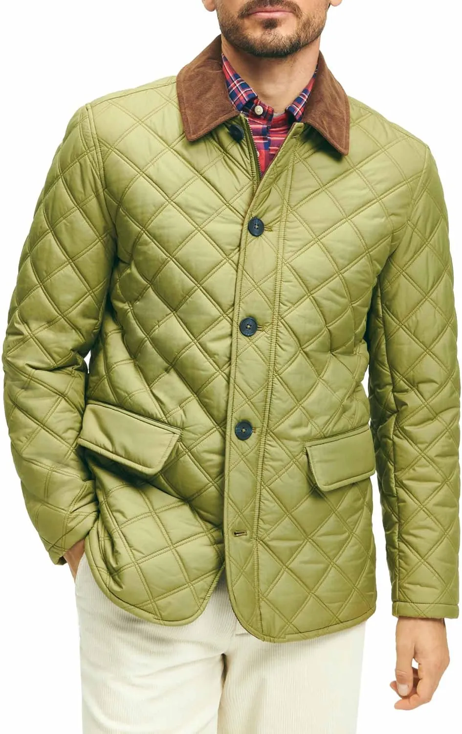 Brooks Brothers Men's Diamond Quilted Walking Coat