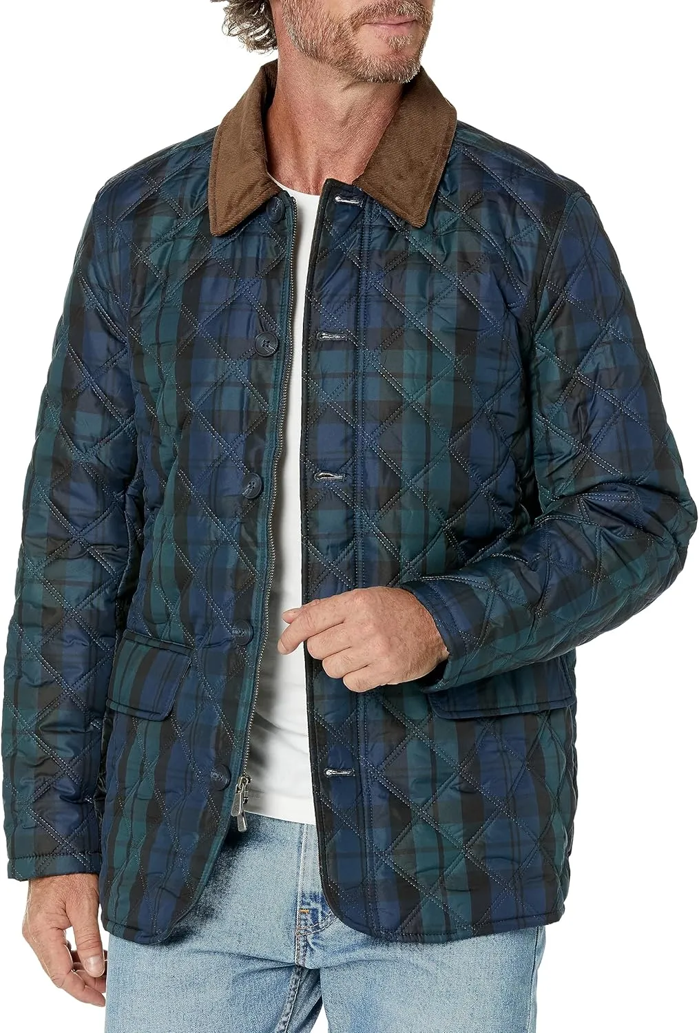 Brooks Brothers Men's Quilted Pattern Walking Coat