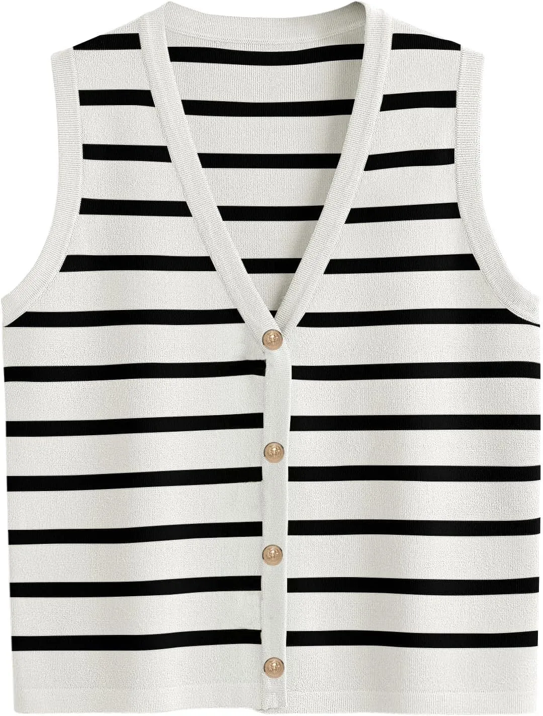 Cardigan Vests For Women Striped Spring Sweater Vest Cropped Trendy Sleeveless V Neck Tank Tops Casual Summer Outfits