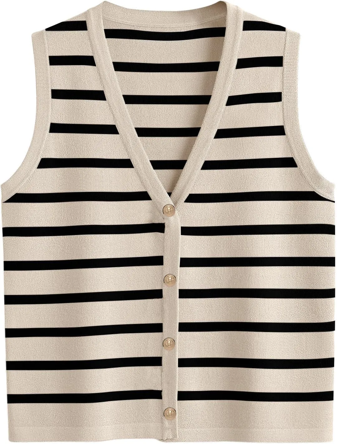 Cardigan Vests For Women Striped Spring Sweater Vest Cropped Trendy Sleeveless V Neck Tank Tops Casual Summer Outfits