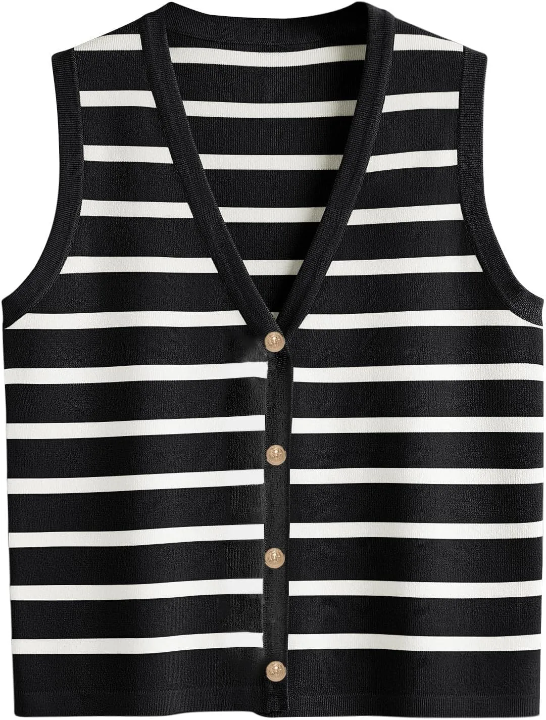 Cardigan Vests For Women Striped Spring Sweater Vest Cropped Trendy Sleeveless V Neck Tank Tops Casual Summer Outfits