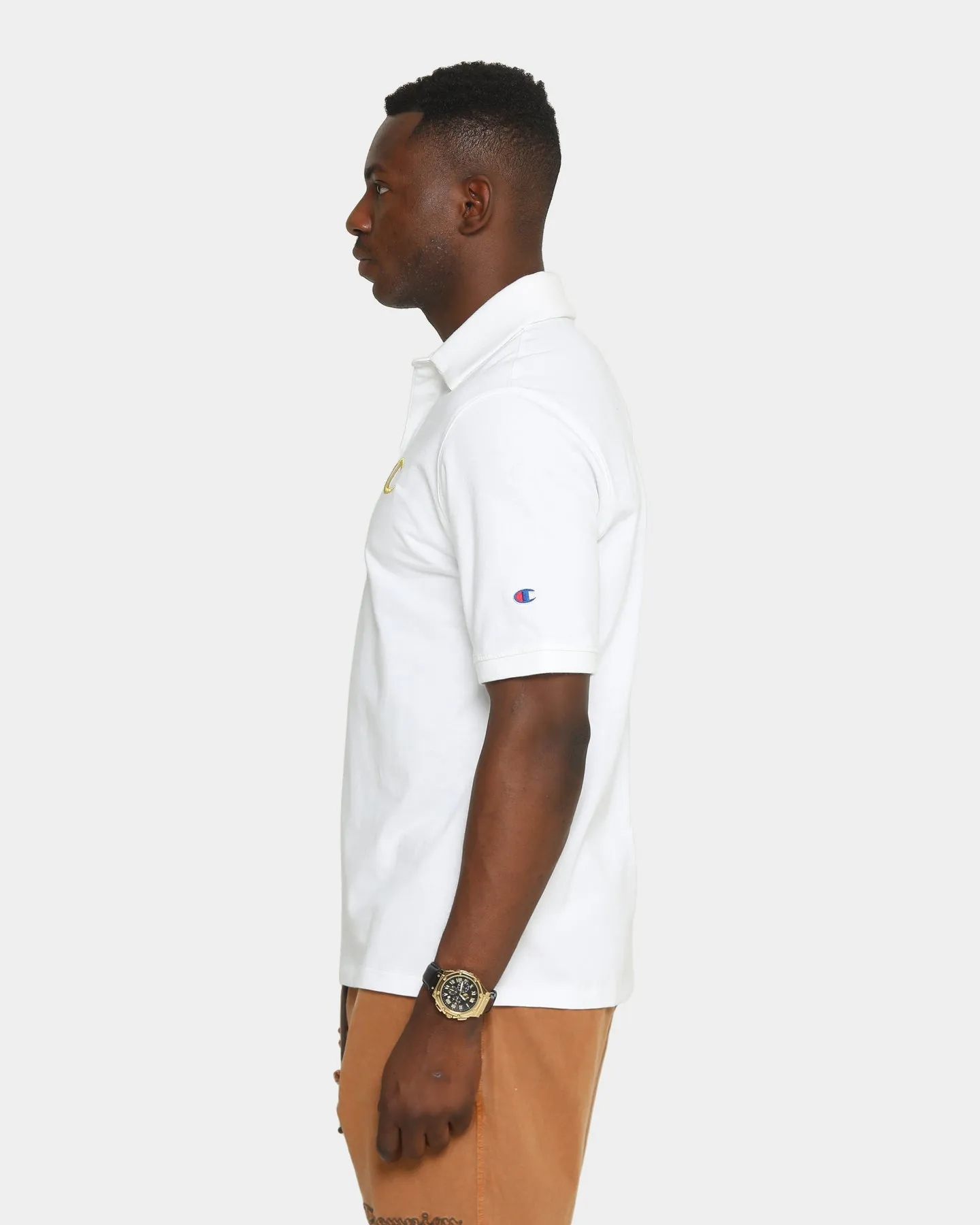 Champion Heritage Short Sleeve Polo White/Gold