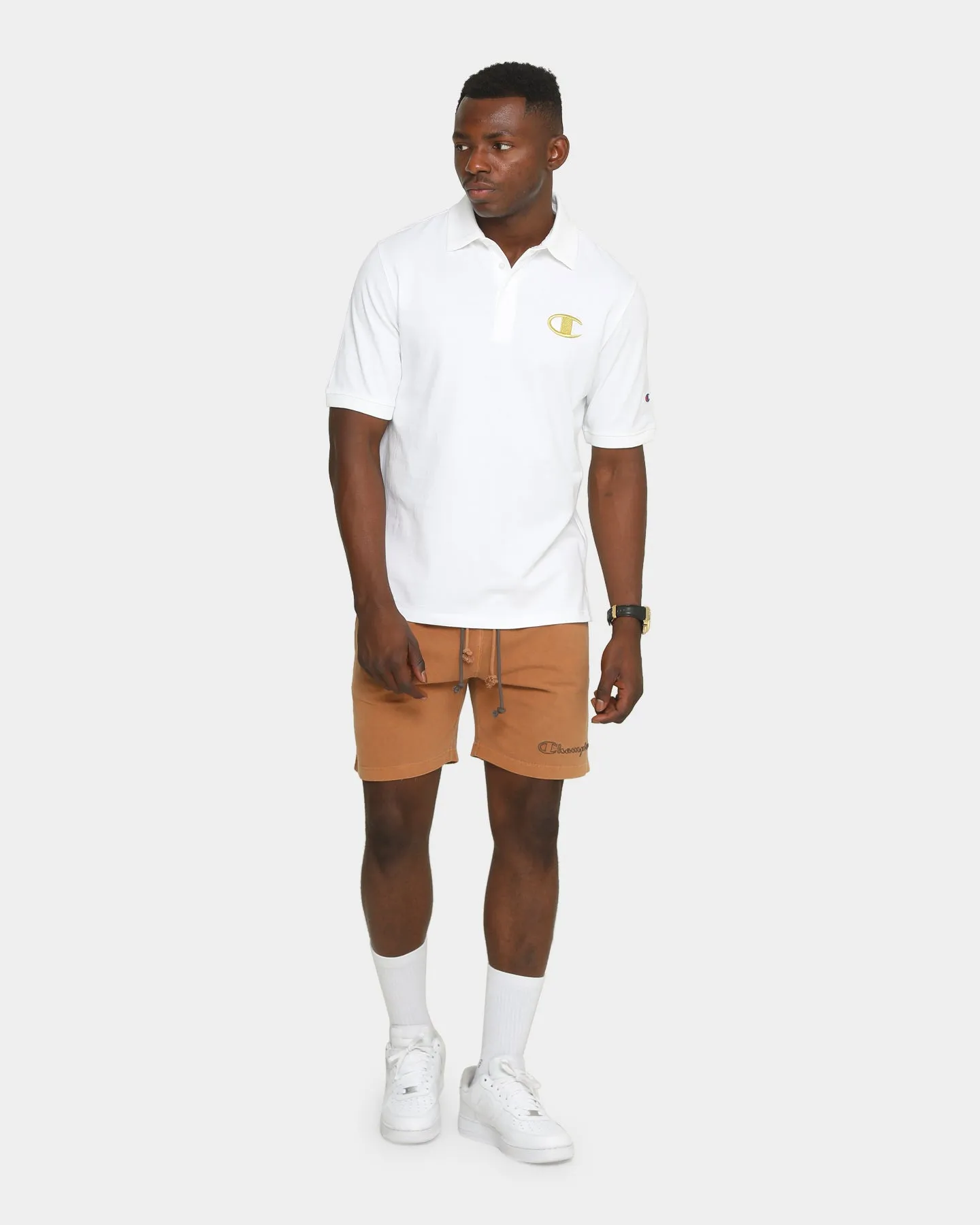 Champion Heritage Short Sleeve Polo White/Gold