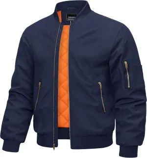 CRYSULLY Men's Jacket-Fall Winter Thicken Windbreakers Bomber Jackets Padded Coats