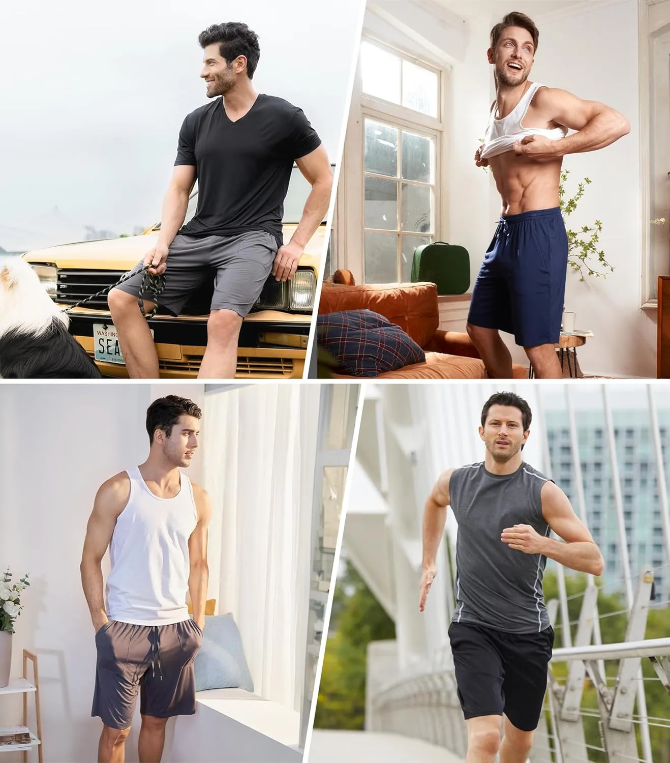 DAVID ARCHY Mens Pajama Shorts Sleep Pants Quick Dry Lounge Soft Comfy Lightweight Waffle Pj Bottoms Shorts for Men 2 Pack