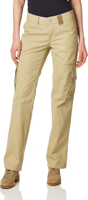 Dickies Women's Relaxed Fit Cargo Pants, Khaki, 8