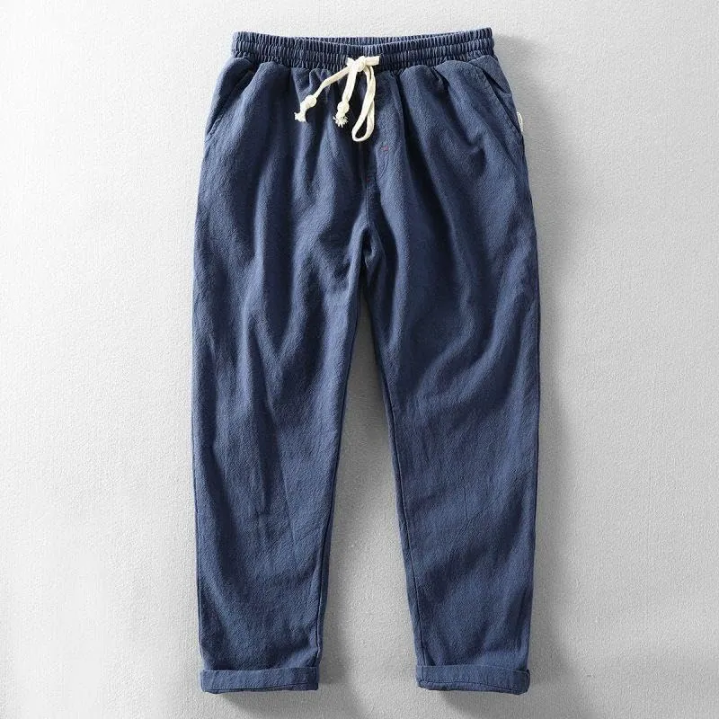 Drawstring Linen Pants, Relaxed Fit, Light Gray, One Size