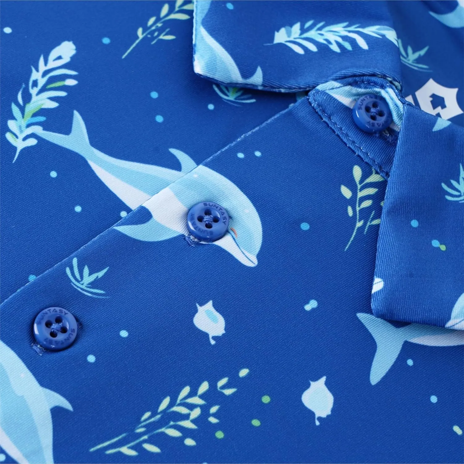 Fun Golf Shirts for Men- Mens Performance Dry-Fit Golf Polo  UPF 50  Sun Protection Funny Hawaiian Print Short Sleeve Shirt
