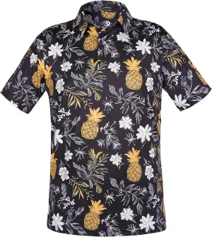 Fun Golf Shirts for Men- Mens Performance Dry-Fit Golf Polo  UPF 50  Sun Protection Funny Hawaiian Print Short Sleeve Shirt