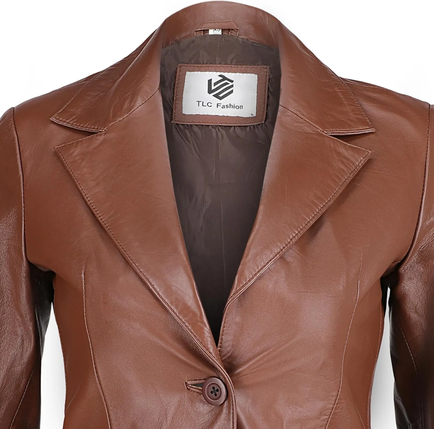 Genuine Soft Leather Blazer Women, Classic 2-Button Design, Casual Suit Style Real Lambskin Leather Jacket