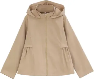 GERU Girls Lightweight Waterproof Hooded Raincoats Windbreakers Outdoor Hiking Trench Coat Jacket 3-12Y