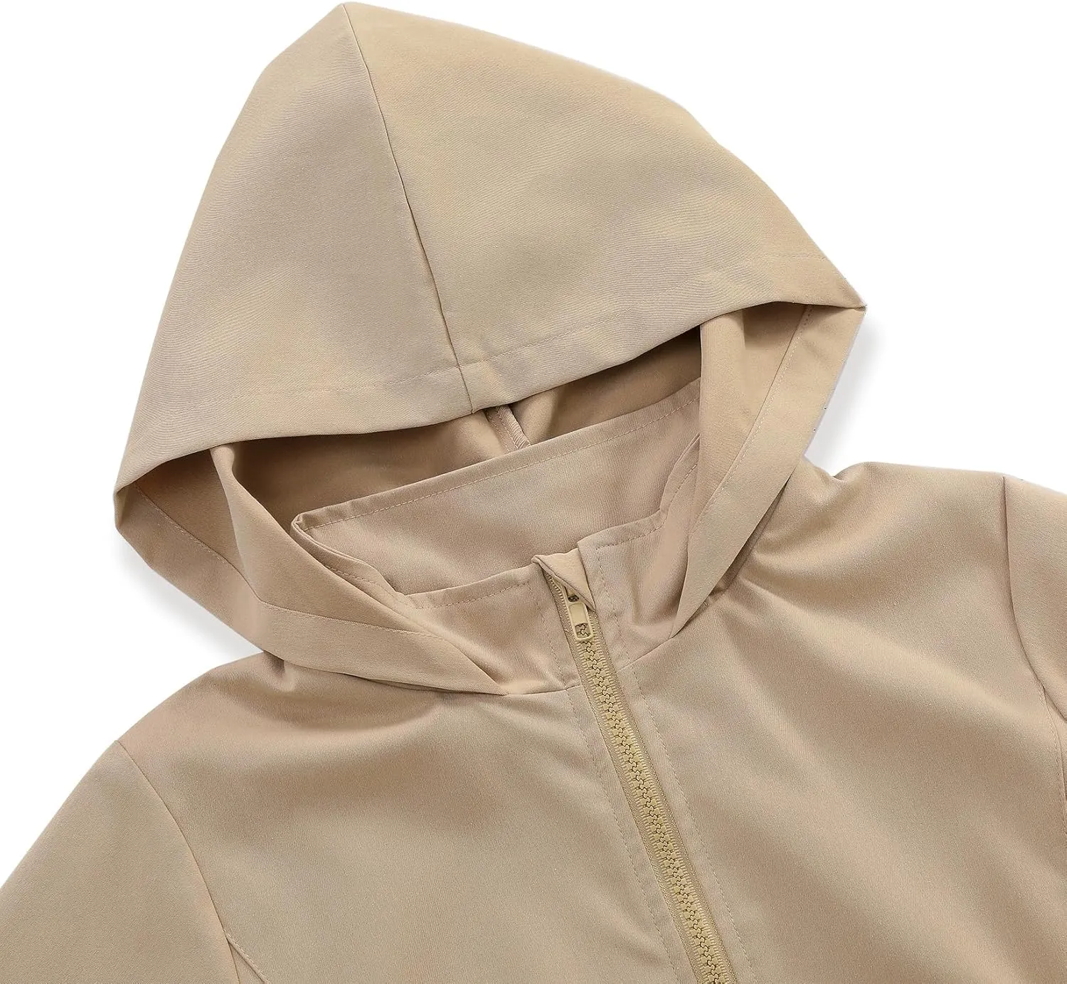 GERU Girls Lightweight Waterproof Hooded Raincoats Windbreakers Outdoor Hiking Trench Coat Jacket 3-12Y
