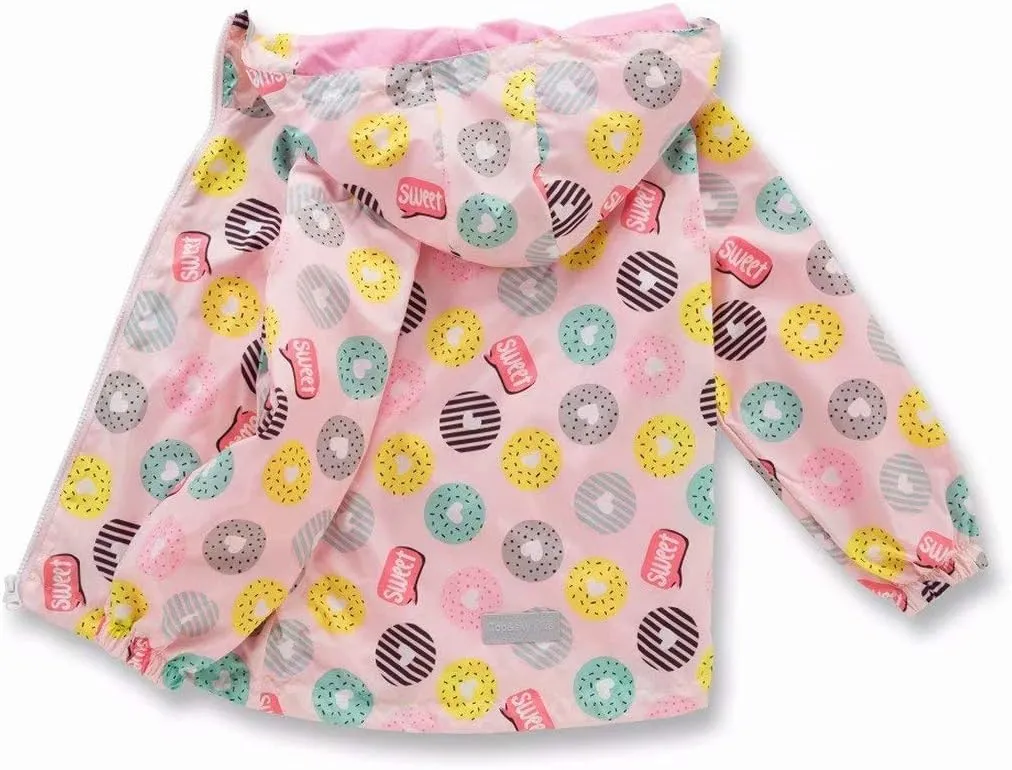 Girls Boys Rain Jackets Lightweight Waterproof Raincoat Outdoor Hooded Breathable Windbreakers for Kids