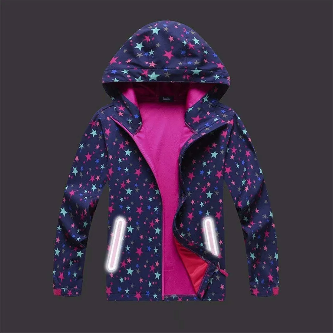 Girls Boys Rain Jackets Lightweight Waterproof Raincoat Outdoor Hooded Breathable Windbreakers for Kids