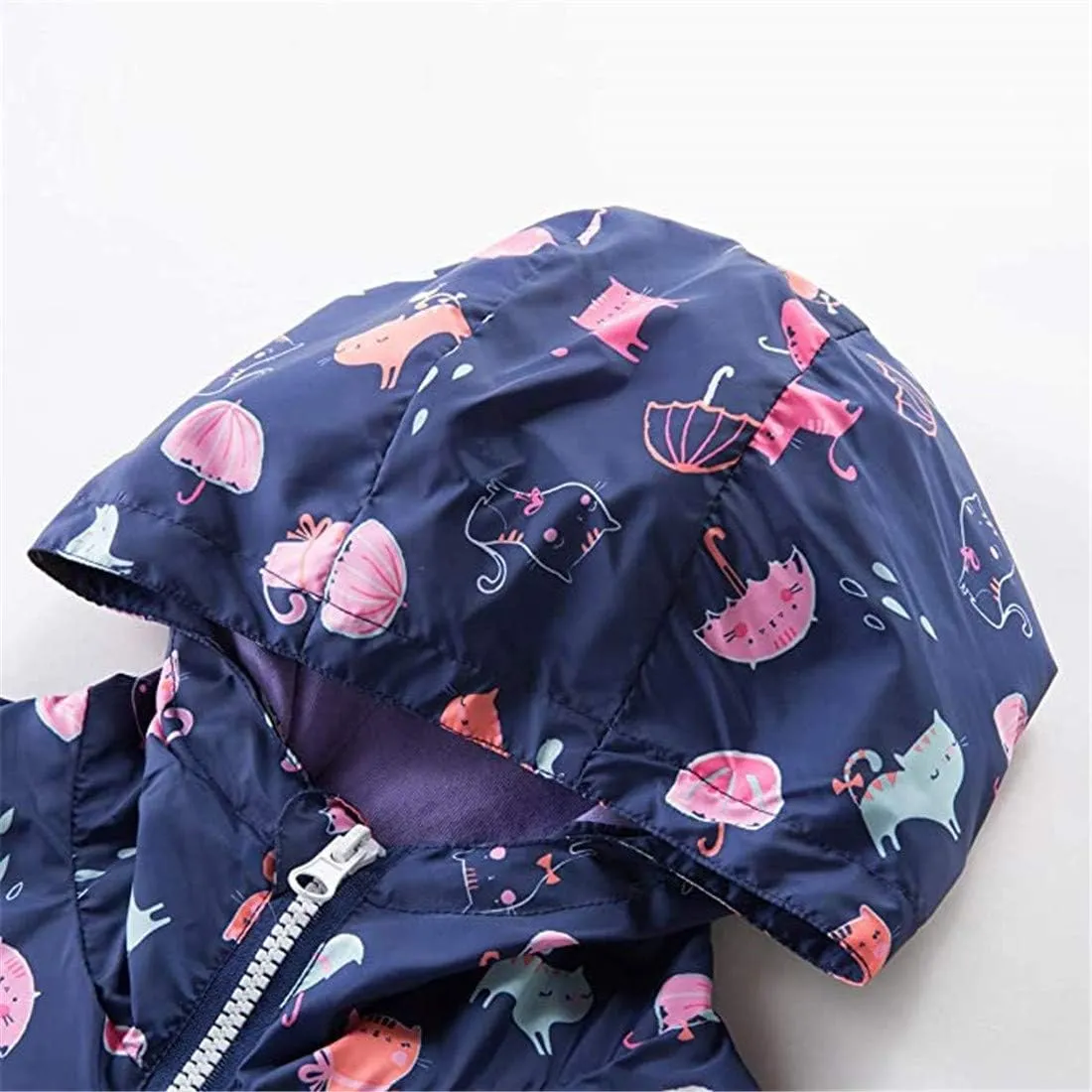 Girls Boys Rain Jackets Lightweight Waterproof Raincoat Outdoor Hooded Breathable Windbreakers for Kids