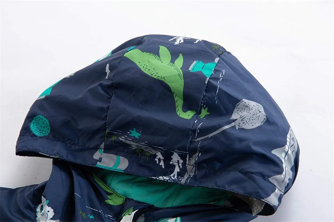 Girls Boys Rain Jackets Lightweight Waterproof Raincoat Outdoor Hooded Breathable Windbreakers for Kids