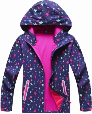 Girls Boys Rain Jackets Lightweight Waterproof Raincoat Outdoor Hooded Breathable Windbreakers for Kids