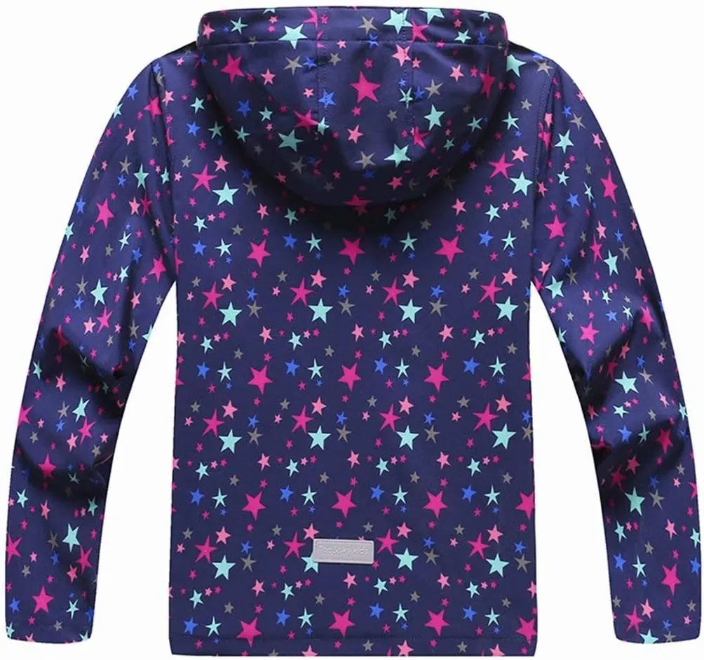 Girls Boys Rain Jackets Lightweight Waterproof Raincoat Outdoor Hooded Breathable Windbreakers for Kids