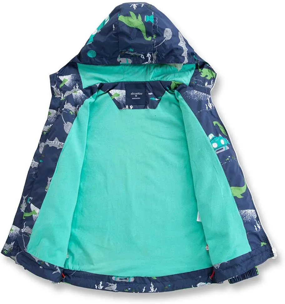 Girls Boys Rain Jackets Lightweight Waterproof Raincoat Outdoor Hooded Breathable Windbreakers for Kids