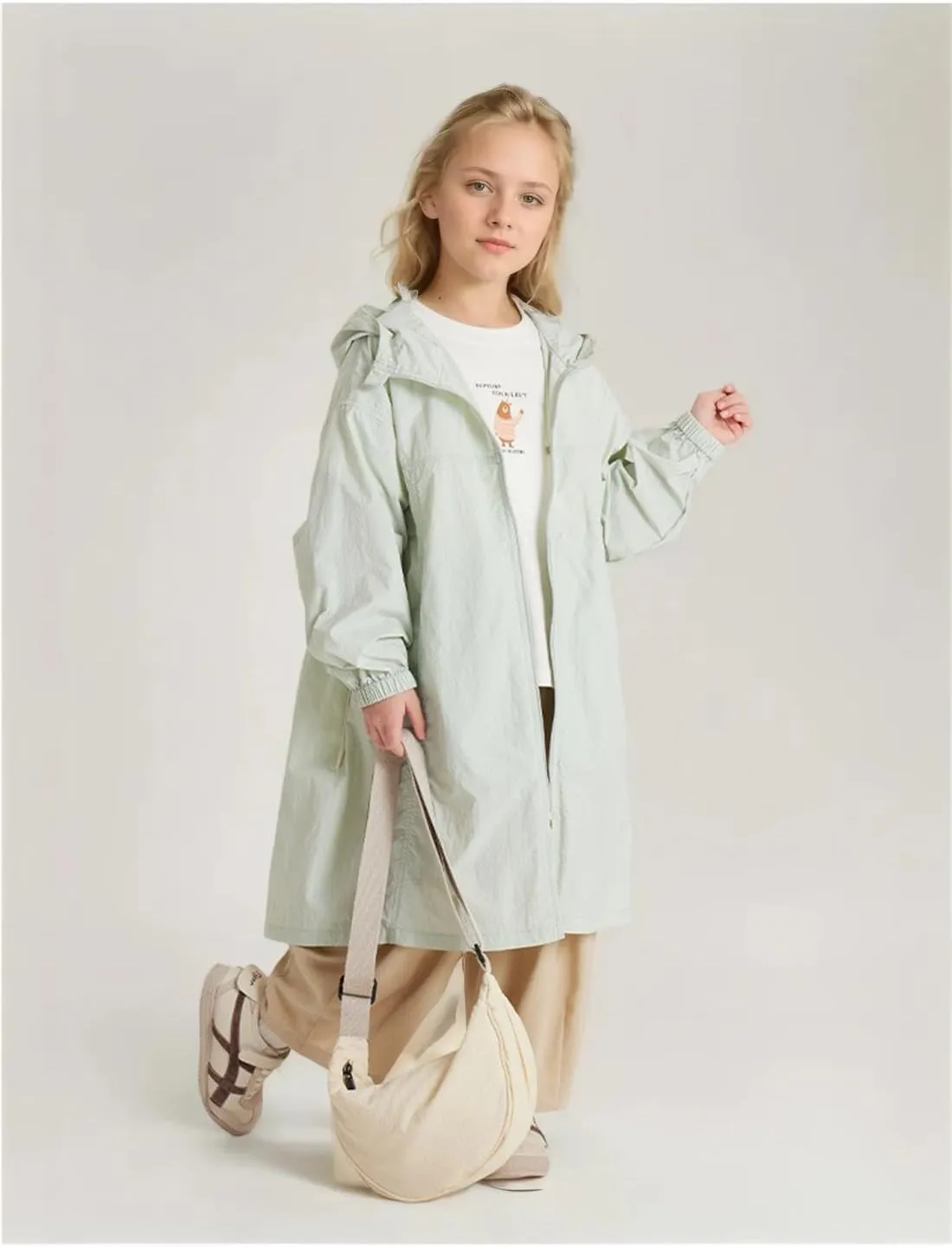 Girls Rain Jackets Waterproof Raincoat for Kids Lightweight Coats Hooded Windbreakers