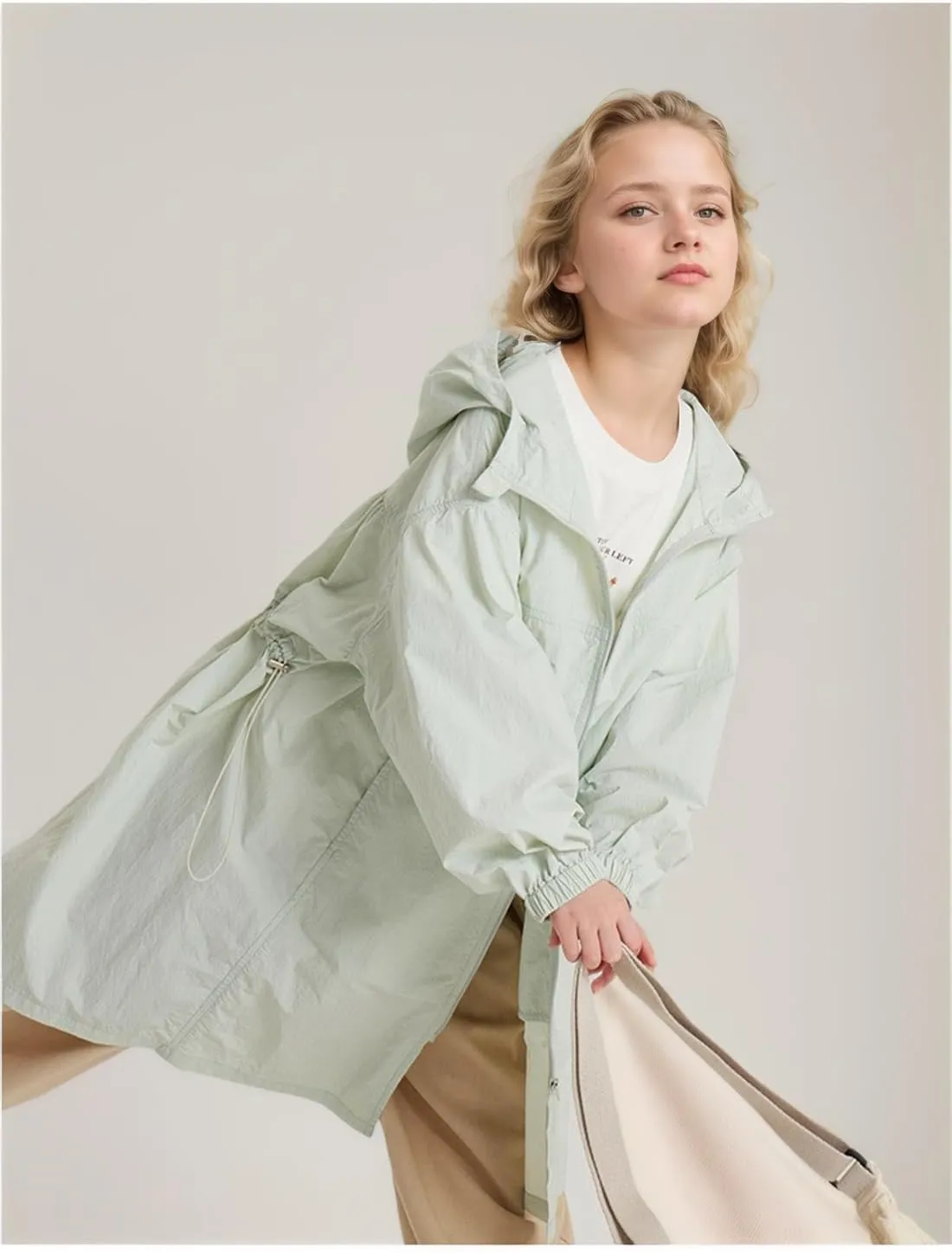Girls Rain Jackets Waterproof Raincoat for Kids Lightweight Coats Hooded Windbreakers
