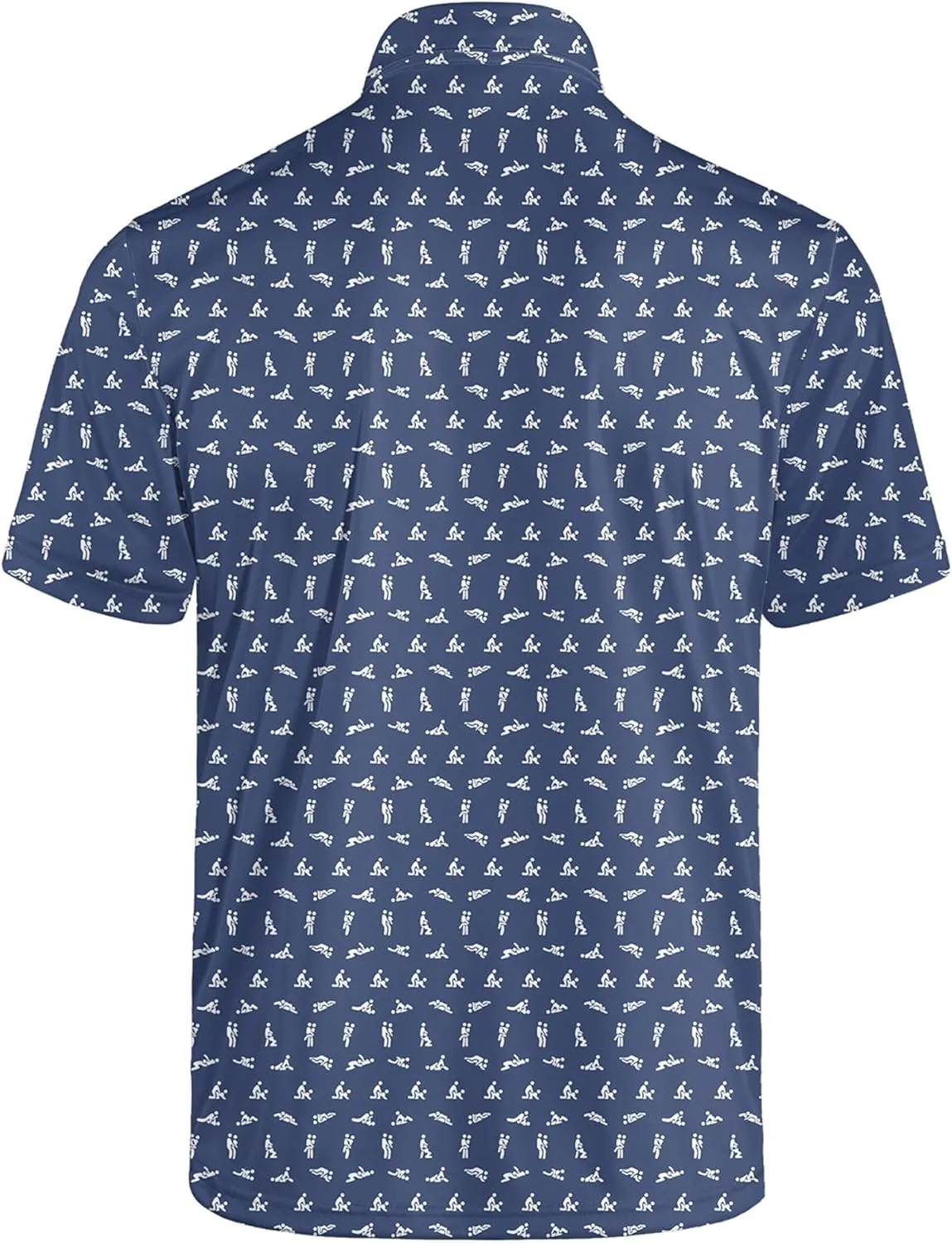 Golf Polo Shirts for Men Funny Print Short Sleeve Golf Shirts Performance Golf Polos