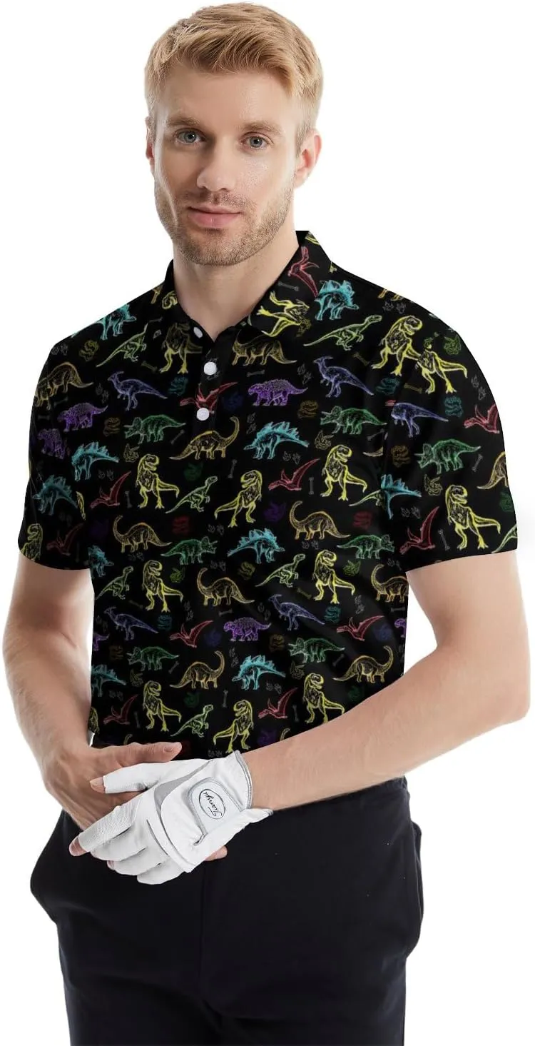 Golf Shirts for Men Funny Golf Polo Shirts Short Sleeve Polo Shirts Moisture Wicking Performance Golf Outfits